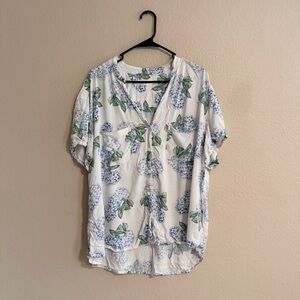 Piyama Hydrangea Print Pajama Top